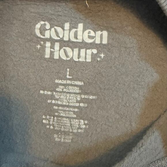 Golden Hour Women’s Large Gray Dragon Diamond Graphic Crewneck Sweatshirt Y2K - Picture 9 of 9